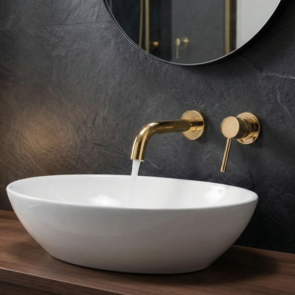 Spout for concealed mixer Rea Lungo 20 cm Gold