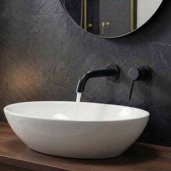 Spout for concealed mixer Rea Lungo 20 cm Black