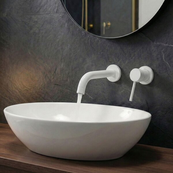 Spout for concealed mixer Rea Lungo 20 cm White