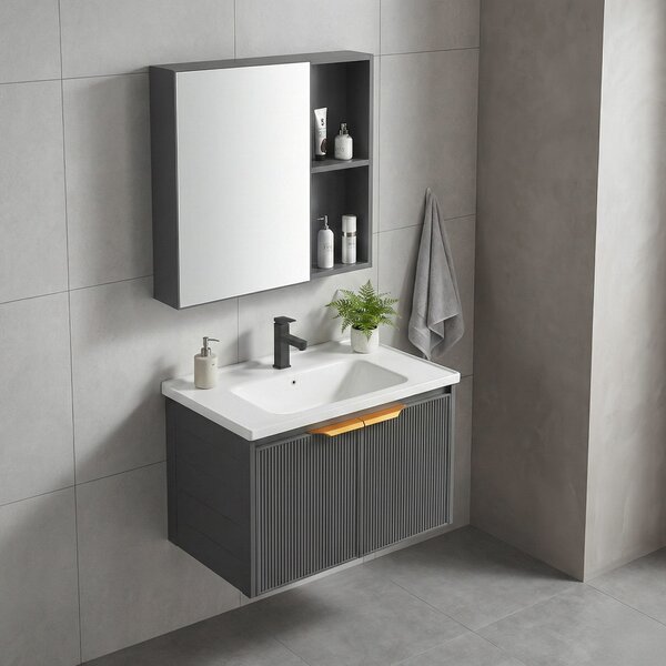 Bathroom furniture set with washbasin Mario 60cm Grey
