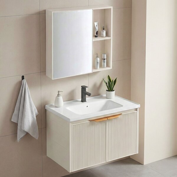 Bathroom furniture set with washbasin Mario 60cm Beige
