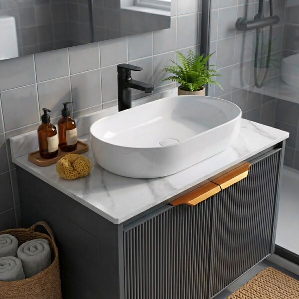 Zestaw mebli łazienkowych z blatem Marti 60cm Grey