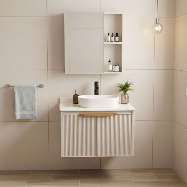 Zestaw mebli łazienkowych z blatem Marti 60cm Beige