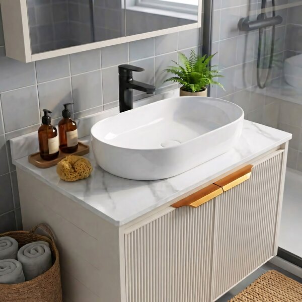 Zestaw mebli łazienkowych z blatem Marti 60cm Beige