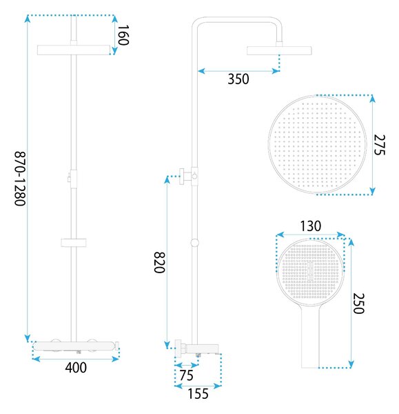 Shower set REA Farel Black