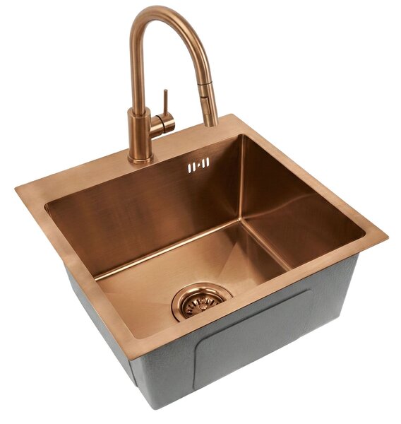 Stainless steel sink Leo 40 BRUSH COPPER