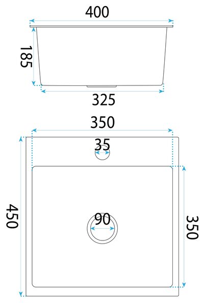 Stainless steel sink Leo 40 BRUSH COPPER