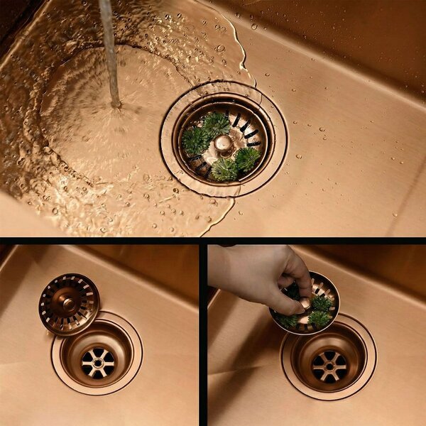 Stainless steel sink Fin BRUSH COPPER