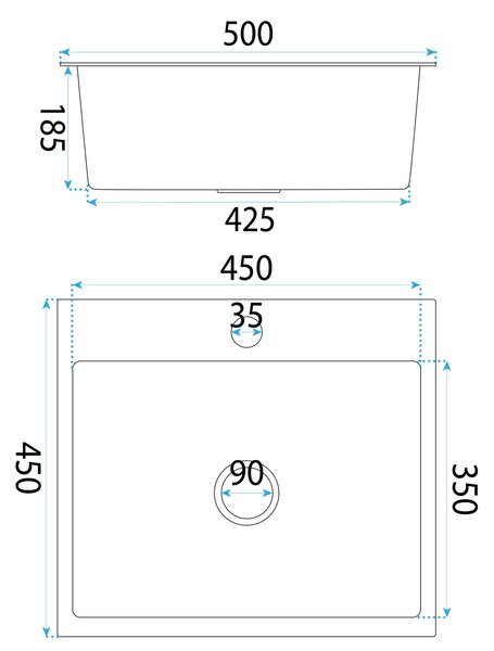 Stainless steel sink Leo 50 BRUSH COPPER
