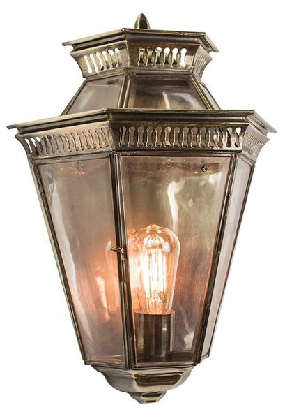 413 Bevelled Glass 1 Light Exterior Wall Light - product_finish:Light Antique