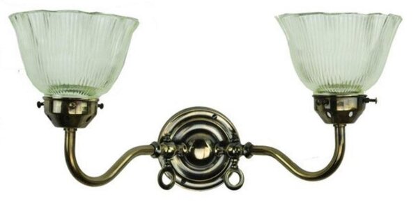 Small Swan 701T Traditional Solid Brass 2 Light Wall Light - product_finish:Light Antique