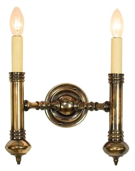710T Carlton 2 Light Brass Wall Light. - product_finish:Light Antique