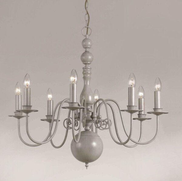 Impex PG05579/8/GREY Bologna 8 Light Grey Chandelier - product_finish:Grey Finish Frame
