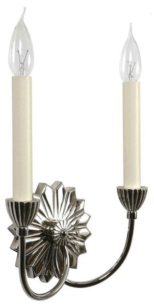 Etoile N821 Traditional Solid Brass Nickel Plated 2 Light Wall Light - shades:Fitting only (without shade)