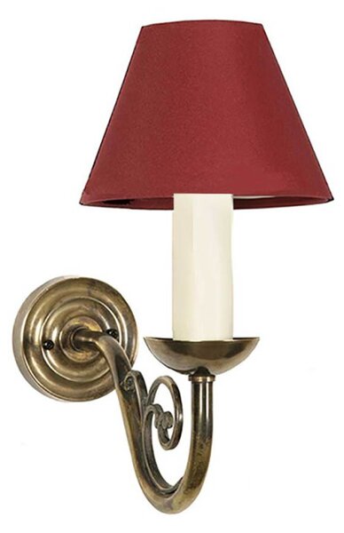 707 Cottage Solid Brass 1 Light Wall Lamp with Optional Shades - product_finish:Light Antique-shades:With Cream Shade
