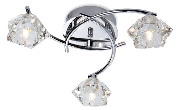 Firstlight 8364 Clara 3 Light Flush Ceiling Light with Glass Shade - product_finish:Polished Chrome