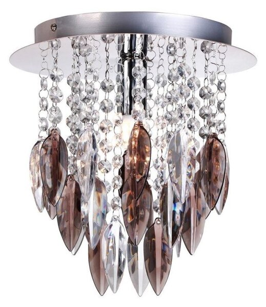 Willazzo Round 1 Light Ceiling Fitting In Chrome And Smoked Droplets