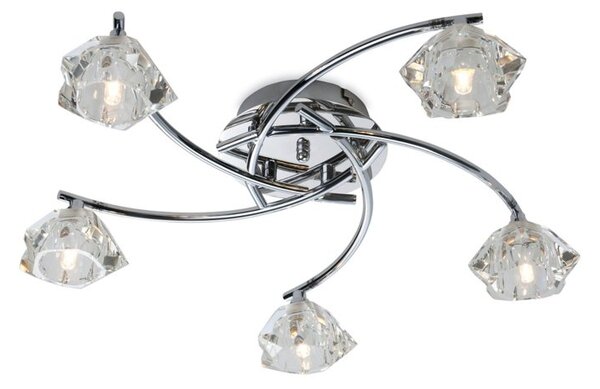 Firstlight 8365 Clara 5 Light Flush Ceiling Light with Glass Shade - product_finish:Polished Chrome