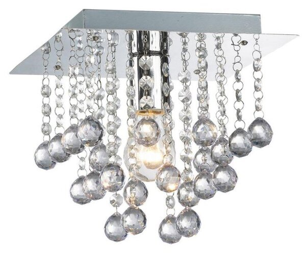 Palazzo 1 Light Square Acrylic Flush Ceiling Chandelier In Polished Chrome