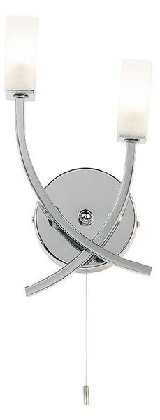 Endon 146-2CH 2 Light Modern Chrome Wall Light with Switch