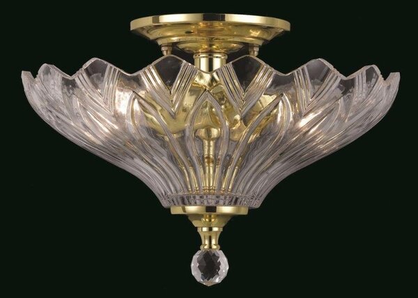 Impex SC911241/C Two Lt Glass Crystal Semi Flush Ceiling Fitting - product_finish:Satin Nickel Finish