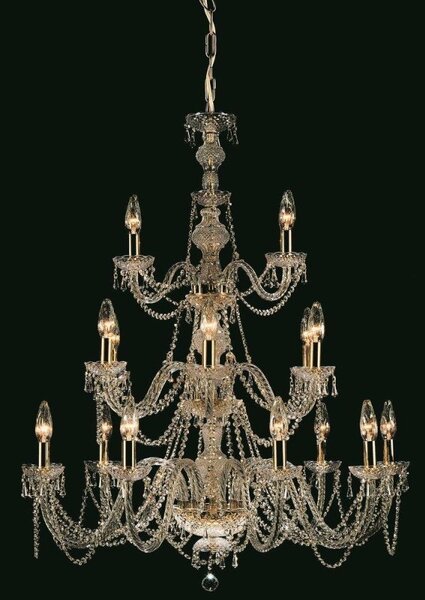 CP06028/18 Crystal Preciosa 18 Lt Chandelier - product_finish:Gold Finish Frame