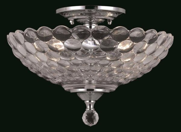 Impex SC911241/A Two Lt Glass Crystal Semi Flush Ceiling Fitting - product_finish:Satin Nickel Finish