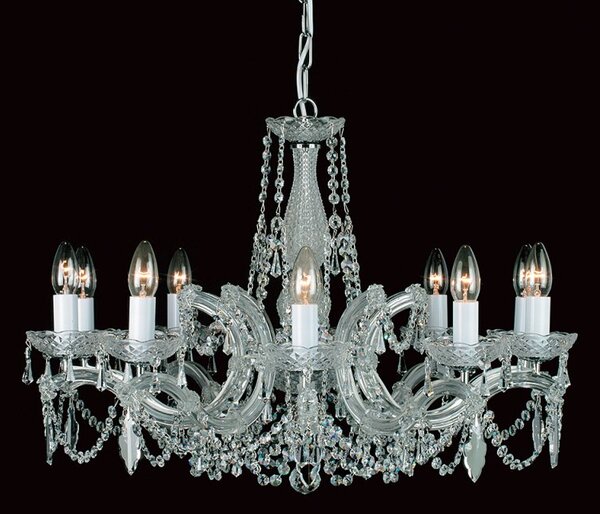 Impex Preciosa 10 Light Marie Therese Crystal Chandelier - product_finish:Chrome Finish Frame