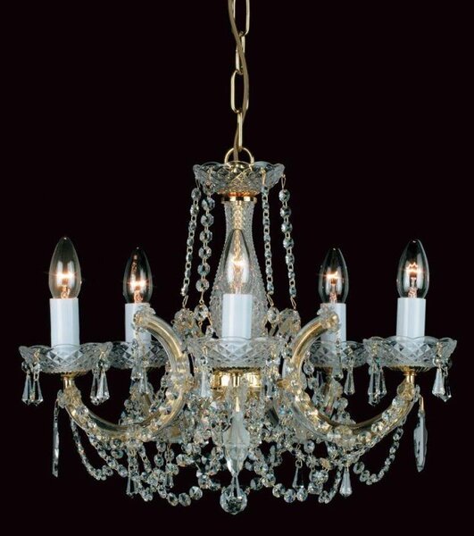 Impex Preciosa 5 Light Marie Therese Crystal Chandelier - product_finish:Chrome Finish Frame