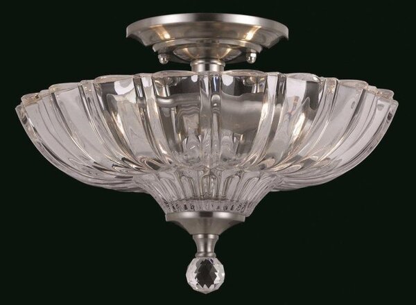 Impex SC911241/D Two Lt Glass Crystal Semi Flush Ceiling Fitting - product_finish:Antique Brass Finish Frame
