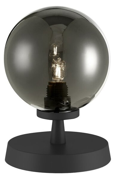 Dar Lighting ESB4122-01 Esben Touch Table Lamp In Matt Black With Smoked Glass