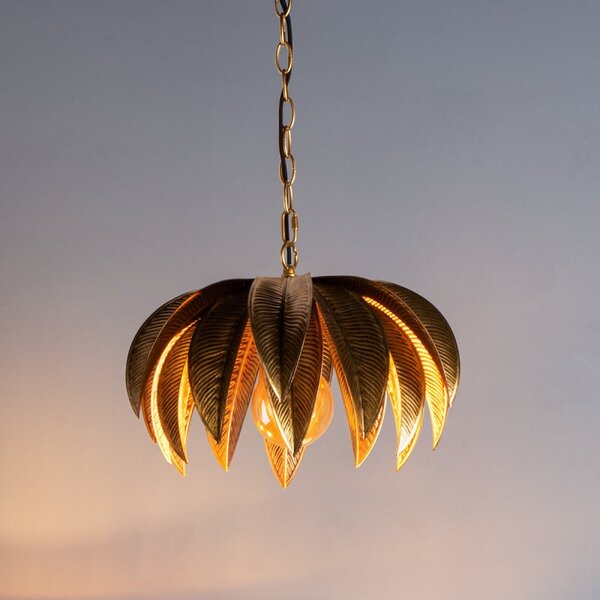 Dar Lighting CAR0135 Cara 1 Light Ceiling Pendant In Antique Gold