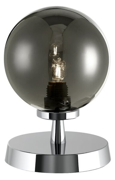 Dar Lighting ESB4150-01 Esben Touch Table Lamp In Polished Chrome With Smoked Glass