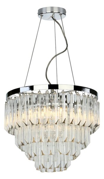 Dar Lighting FAM0538 Fame 5 Light Ceiling Pendant In Polished Chrome With Glass