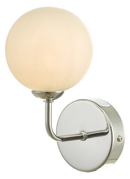 Dar Lighting FEY0750-02 Feya 1 Light Wall Light In Polished Chrome With Opal Glass