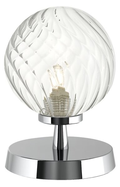 Dar Lighting ESB4150-03 Esben Touch Table Lamp In Polished Chrome With Twisted Glass