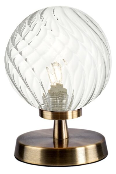 Dar Lighting ESB4175-03 Esben Touch Table Lamp Antique Brass With Twisted Glass