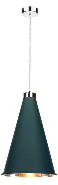 David Hunt Lighting HYD81 HYDE Large Ceiling Pendant Light In Polished Chrome And Smoke Blue