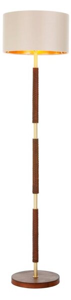 David Hunt Lighting HUN4940 HUNTER Floor Lamp Base Only In Butter Brass With Leather Effect