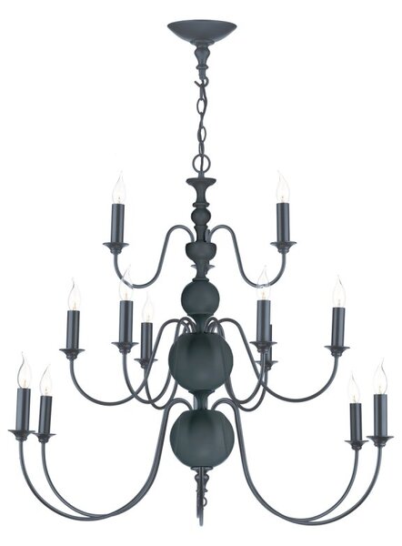 David Hunt Lighting FLE1523 FLEMISH 15 Light Ceiling Pendant Light In Smoke Blue Finish