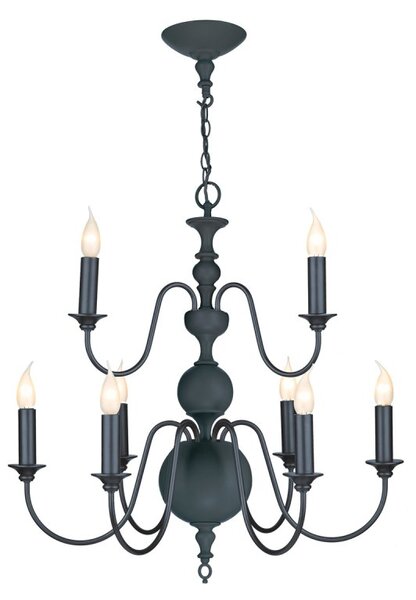 David Hunt Lighting FLE1323 FLEMISH 9 Light Ceiling Pendant In Smoke Blue Finish
