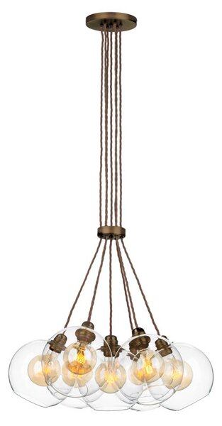 David Hunt Lighting APO3475C APOLLO 7 Light Ceiling Pendant In Antique Brass Finish