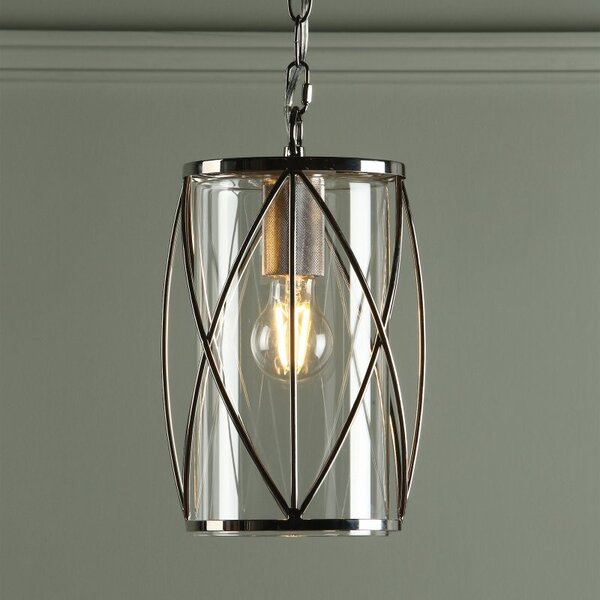 Laura Ashley Beckworth 1 Light Ceiling Lantern In Polished Nickel Finish