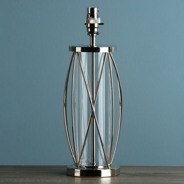 Laura Ashley Beckworth Lattice Small Table Lamp Base In Polished Nickel Finish