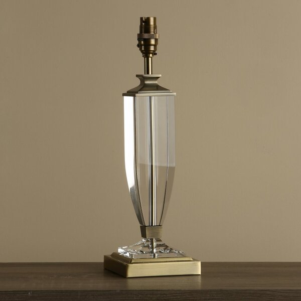 Laura Ashley Carson Antique Brass Large Crystal Table Lamp Base