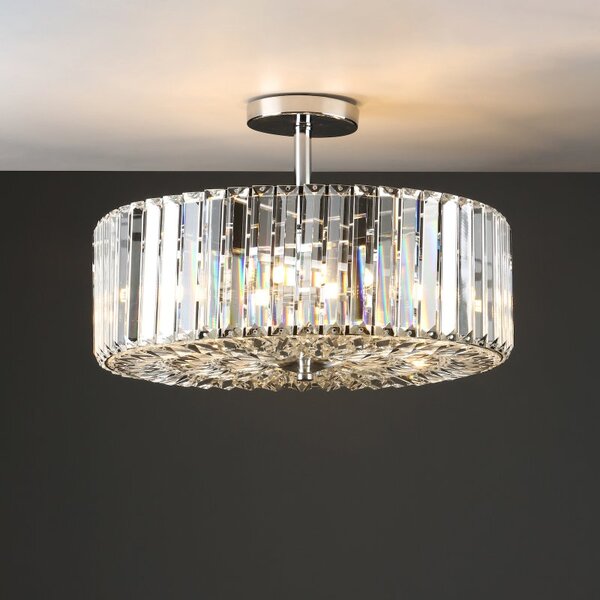 Laura Ashley Fernhurst Polished Chrome 4 Light Art Deco Ceiling Light