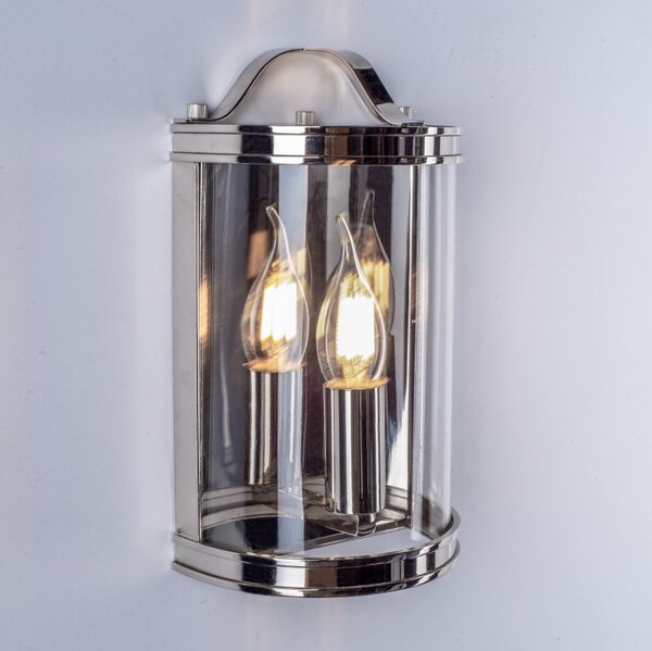 Laura Ashley Harrington Single Wall Lantern In Polished Nickel Finish