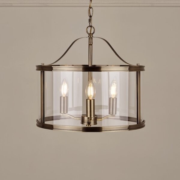 Laura Ashley Harrington 3 Light Ceiling Lantern In Antique Brass Finish
