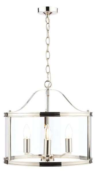 Laura Ashley Harrington 3 Light Ceiling Lantern In Polished Nickel Finish