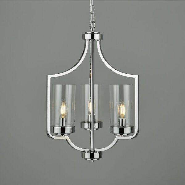 Laura Ashley Joseph 3 Light Ceiling Chandelier in Polished Chrome Finish
